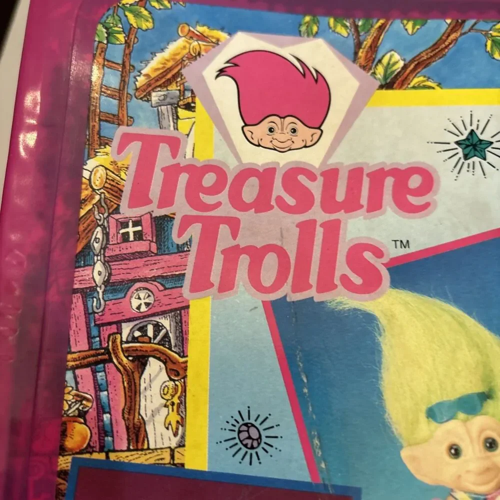 Lot Of 12 Vintage Troll Dolls W/ Treasure Trolls Carrying Case Russ Ace Novelty